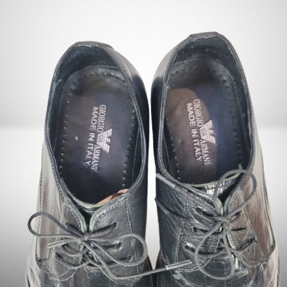 Georgio Armani Men's Derby Croco Leather Shoes - Size: 42 - Picture 13 of 14